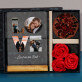 Cadeauset met voor de valentijn afdruk op glas en chocolade
