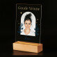 Goude vrouw - Afdruk op acrylglas met LED- standaard