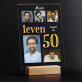Leven begint zich na 50 - Afdruk op acrylglas met LED- standaard